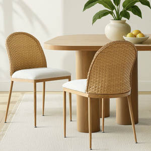 Coastal Rattan <b>Dining</b> <b>Chair</b> <b>Set</b> <b>of</b> <b>2</b> - Product Image 1