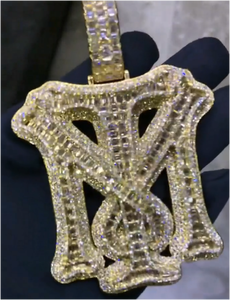 Collar de Moissanita VVS al por mayor, estilo rapero con letras, que pasa la prueba del diamante, para hombre, colgante de Moissanita Hip Hop para hombre - Product Image 2