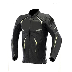 Blouson de moto en cuir PU rouge pour homme, style motard, col montant, fermeture éclair, coupe ajustée, pour l'automne - Product Image 3
