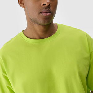 Men's Oversized <b>Neon</b> Green <b>T</b>-<b>Shirt</b> Short Sleeve O-Neck 100% Cotton Jersey Breathable Eco-Friendly Quick Dry Casual - Product Image 3