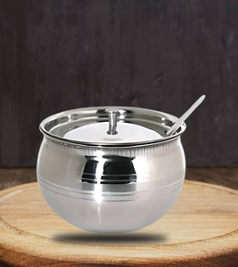 Stainless Steel Sugar <b>Cube</b> Pots With Lid & Spoon Minimalist Design Glossy Surface Rust Resistant Kitchenware - Product Image 6