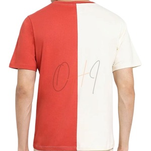 เสื้อยืดคอกลมแขนสั้นระบายอากาศลายกราฟิกผูกสีบล็อกลำลองสำหรับผู้ชาย - Product Image 2