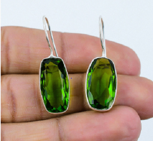 Fournisseur en gros de magnifiques boucles d'oreilles pendantes en pierre de peridote et quartz, boucles d'oreilles pendantes en pierre de peridote et quartz en gros - Product Image 4