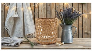 Decorative Rattan <b>Hurricane</b> <b>Candle</b> Holder Rustic Table Centerpiece Perfect for Living Room and Events Decor Wholesale From India - Product Image 5