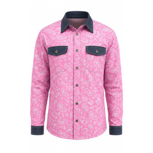 FR Classic Western Welding <b>Shirt</b> Regular price <b>Flame</b> Resistant Cheap Mining Welding Safety Clothing Working <b>Shirt</b> Pink/White - Product Image 2