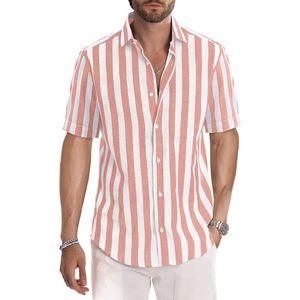 Men's Custom <b>Short</b> <b>Sleeve</b> <b>Button</b> <b>Up</b> <b>Shirt</b> Cotton Polyester Solid Summer Casual Business Wear Chest Pocket - Product Image 5