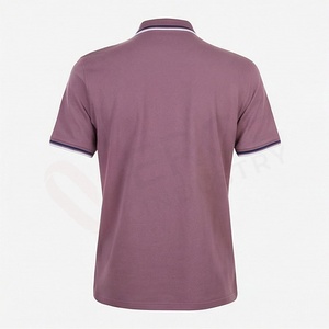 Polo piqué violet à manches courtes pour homme, décontracté, respirant, en maille unie, coupe classique - Product Image 2