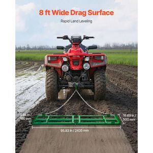 Erpice a barre pesanti da 8 piedi con barre regolabili, catena da 72 pollici, per uso agricolo, trainabile, azionato da motore, livellatrice per vialetti, rastrello per paesaggistica - Product Image 3