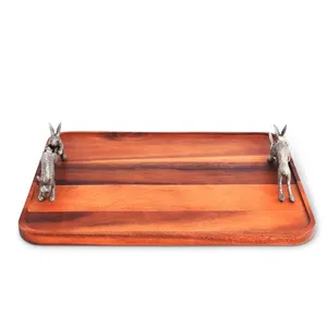 Plateau de service en métal fait main de luxe, finition de designer haut de gamme pour la collection de décoration intérieure moderne, design de style américain contemporain - Product Image 3