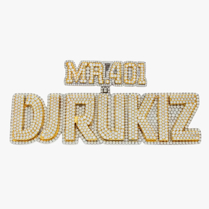 Popular Wedding Gift Hip Hop Shining 3D Iced VVS Moissanite Diamond Crown Bail Letter <b>Name</b> Pendant Tennis <b>Chain</b> Silver Rhodium - Product Image 1