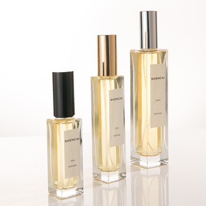 Produttore di fragranze chiaro alto rettangolo vite ricaricabile 30ml 50ml 100ml contenitore contenitore per profumo Spray in vetro - Product Image 1