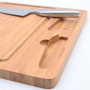 Bamboo Chopping Board With <b>Knife</b> Holder Rectangle Anti-Slip Dishwasher <b>Safe</b> Single Piece Package - Product Image 6