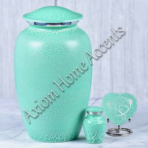 Handmade Aluminum Cremation Urn With Elegant Cultured Marble Design <b>Memorial</b> Keepsake Urn for Human Ashes by Axiom Home Accents - Product Image 5