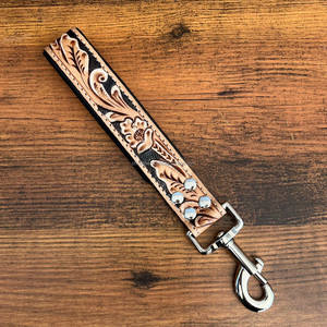 Correa corta para perro de cuero con mango acolchado de tráfico, correa corta resistente de cuero genuino para control de entrenamiento - Product Image 2