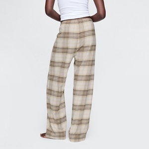 100% Cotton Women's <b>Flannel</b> <b>Pajamas</b> Midnight Breathable Light Color Plaid Print Sleepwear Plus Size Adjustable Drawstring Side - Product Image 4