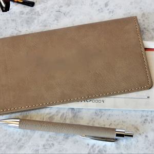 Chéquier pour hommes portefeuille Bi pli Long cuir de vachette mince en cuir véritable portefeuille LCR-0051 - Product Image 1