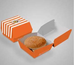 กล่องเบอร์เกอร์พิมพ์ลายคุณภาพเยี่ยม กล่องบรรจุภัณฑ์เบอร์เกอร์อาหารจานด่วน ผลิตจากโรงงานโดยตรง ราคาดีที่สุด - Product Image 2
