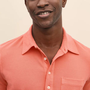 Polo homme de qualité supérieure 100% coton, logo imprimé DTF personnalisé, vêtements décontractés d'été, couleur unie, respirant. - Product Image 2