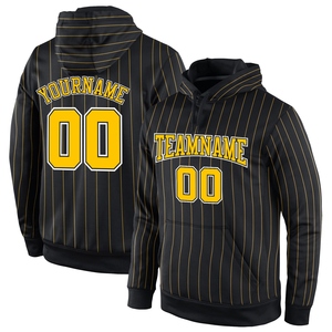 Sweat-shirt à capuche sportif noir et or, patchwork or-blanc, coupe ample, nouveau design, sur mesure, vente en gros directe pour l'industrie - Product Image 1