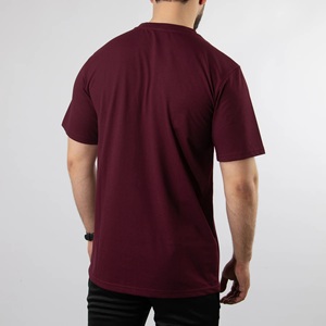 T-shirt décontracté pour homme en coton 100% tricoté, bleu marine uni, col rond, manches raglan, coupe classique, respirant, séchage rapide - Product Image 1