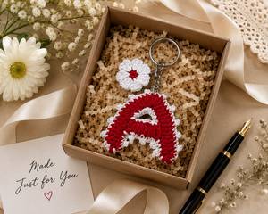 Most Selling Handmade A Initial Crochet Keychain Soft Cotton Letter <b>Key</b> <b>Ring</b> Cute <b>Bag</b> Charm Gift for Women Available for Sale - Product Image 6