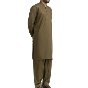 Traje tradicional pakistaní Shalwar Kameez gris carbón para hombre, Kurta Pajama de alta calidad, ropa étnica hecha a medida. - Product Image 5