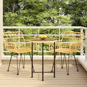 Ensemble de salle à manger de jardin en acier brun durable pour patio, mobilier d'extérieur standard - Product Image 1
