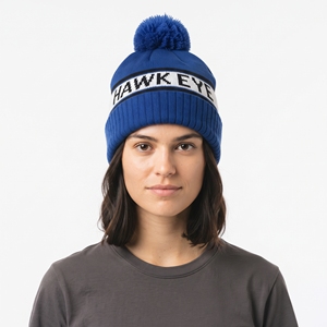 Bonnet unisexe en acrylique 100% tricoté, broderie personnalisée, épais, chaud, hiver, avec revers - Product Image 3