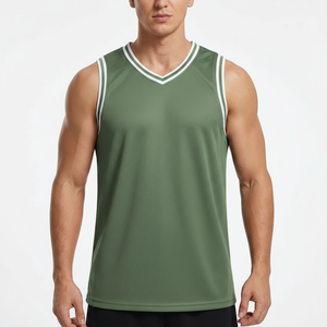 เสื้อบาสเก็ตบอลแขนกุดผู้ชายขายส่ง ผ้าตาข่าย ระบายอากาศ แห้งเร็ว เสื้อกีฬาแบบไม่มีแขน สั่งซื้อจำนวนมาก - Product Image 1