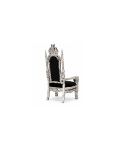 Chaise de salle à manger en métal de style victorien avec revêtement en velours noir, design antique, mobilier d'intérieur pour salle à manger - Product Image 5