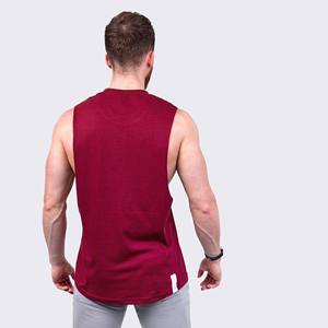 Men's Burgundy Sleeveless O-Neck Knitted Tank Top Casual Solid Color Workout Vest Plain Dyed Style <b>Singlet</b> Plus Size Muscle Body - Product Image 3