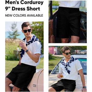 Short en Velours Côtelé de Coupe Classique pour Homme, Style High Street, Stretch, Léger, avec Poches XS, XXS, 2XL, 9 Pouces, 2025 - Product Image 1