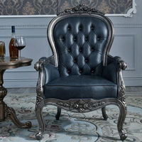 Fauteuil d'appoint baroque de luxe, cadre sculpté doré, revêtement en velours, style royal, mobilier personnalisé, cadeau, OEM