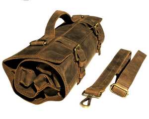 Sac à couteaux de chef en cuir de luxe professionnel avec protection anti-odeur, étui de voyage multifonctionnel LSKR-0007 - Product Image 3