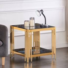 Best Seller Simple Design Marble Base Stylish <b>Sofa</b> Side Tables <b>Gold</b> Plated Metal End Table for Living Room, Drawing Room, Office - Product Image 6