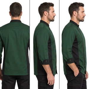 เสื้อเชฟผู้ชายระดับพรีเมียม ผ้าคอตตอนผสม สำหรับใส่ในครัว เนื้อผ้าบางเบา ระบายอากาศได้ดี สวมใส่สบาย ทรงพอดีตัว เหมาะสำหรับชุดยูนิฟอร์มร้านอาหารมืออาชีพ - Product Image 5