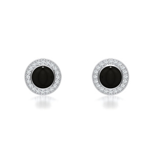 Natural Black Round Diamond <b>Halo</b> Stud <b>Earrings</b> in 10K 14K 18K Gold 925 935 Silver Fine Jewelry - Product Image 3