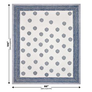 100% Organic Cotton Hand Block Print King Size White Floral Bedsheet Set with Pillow Covers - Product Image 4