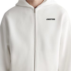 Custom Men's Full Zip Hoodie Heavyweight Fleece Drop Shoulder Blank Hooded Sweatshirt Casual Streetwear OEM ODM - Product Image 6