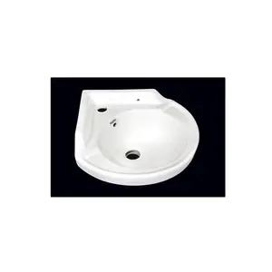 Custom Logo Available of 100% White Ceramic Material Small Hand Wash Sink for Home and Hotel Use at Affordable Price