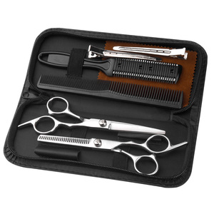 Stainless Steel Sharp 6-inch Long Handle Hairdressing Cape Salon Accessory 10 Pcs Professional Salon Barber Hair Scissors Set - Product Image 2