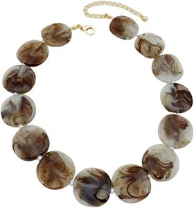 cklace for Women Colorful Chunky Square <b>Round</b> Shaped Beaded Necklace Boho Jewelry Holiday Party Accessories - Product Image 1