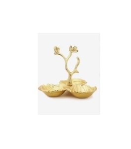 Juego de 3 Recipientes para Servir de Aluminio Dorado Pulido, Ecológico, para Frutas, Ensaladas - Product Image 1