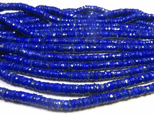 Top Natural Blue <b>Lapis</b> <b>Lazuli</b> Wheel Gemstone Beads 5-10mm Faceted 16" Inch Center Drill Heishi Flat Disc Shape GemsValley Brand - Product Image 4