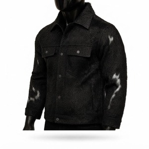 Men's Real Cowhide Leather Winter <b>Jacket</b> Genuine Hair-on-Hide Black White Pattern <b>Western</b> Trucker Coat Vintage Biker Outerwear - Product Image 3