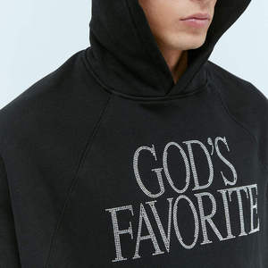 Sweat-shirts à capuche pour hommes en coton épais, couleur personnalisée, avec strass, manches longues, séchage rapide - Product Image 6