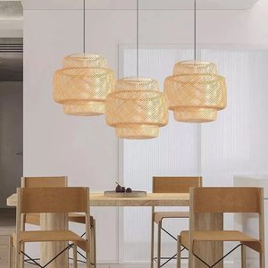 Lámpara Colgante de Mimbre de Bambú Estilo Boho, Lámpara de Techo Natural para Decoración de Comedor, Iluminación Ambiental, OEM ODM - Product Image 2