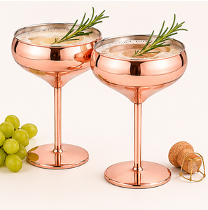 Luxury Unbreakable Copper Margarita Glass Metal Cocktail <b>Goblet</b> For High-End Bar And Party Events Wedding And Business Gifts - Product Image 2