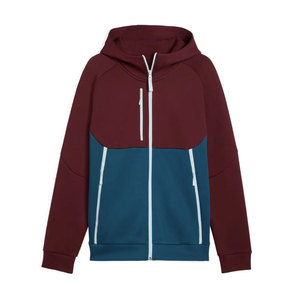 Sudadera con capucha para hombre, con bloques de color, cierre de cremallera, corte regular, informal, de poliéster, para otoño. - Product Image 1