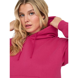 Women's Oversized Hooded Fleece Sweatshirt Solid Color Pocket Design Breathable Cotton Autumn Wear Regular Length - Product Image 3